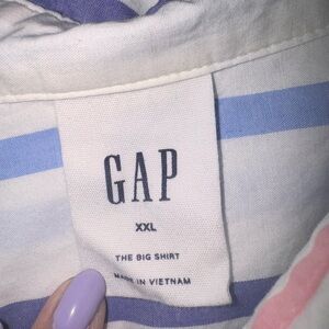 GAP Oversized Striped Shirt in Light Blue & Pink